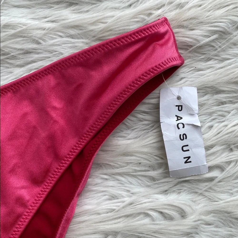 LA Hearts by PacSun | Pink & Red Reversible Ria V High Cut Bikini Bottom